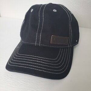 Levi's Black Baseball Cap‎ with White Stitching and Leather Logo Patch